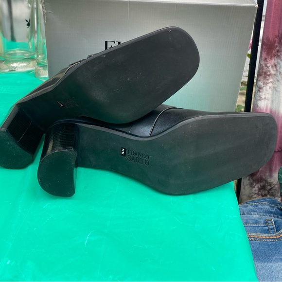 Franco Sarto Woman's Y2K Black Square Toe Block Heel Mules Size 11 No box - Picture 3 of 5